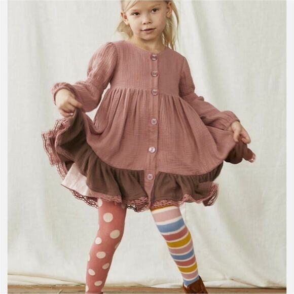 Matilda Jane Veda Dress Size 8 - Pink & Brown - Boho - Picture 2 of 7